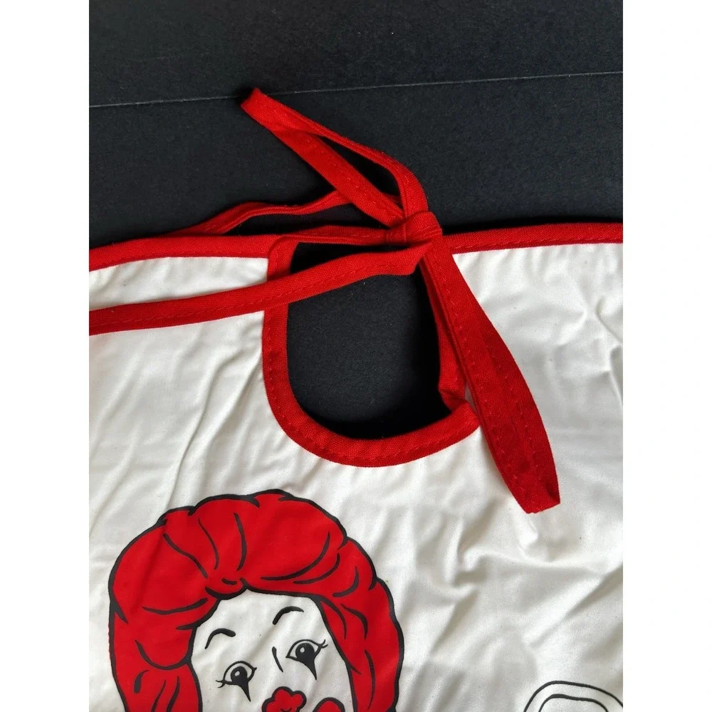 VTG 1984 McDonalds Ronald McDonald Time To Eat Baby Bib Vinyl Terry Cloth 13x11